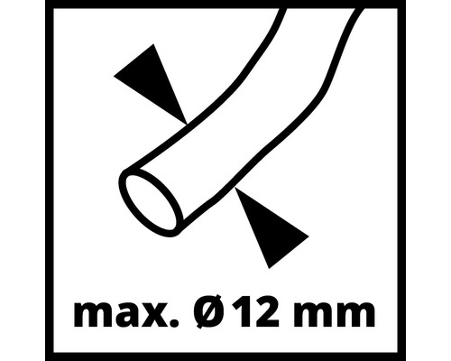 Symbool: Maximale slangdiameter 12 mm
