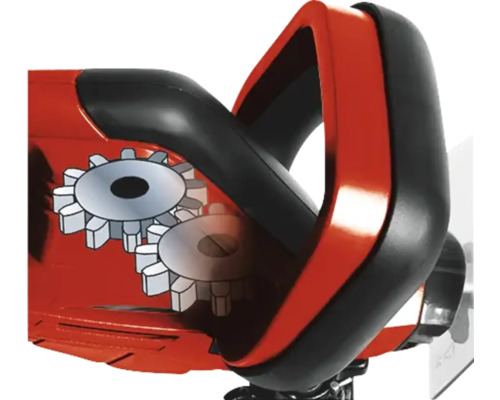 Detailopname van tandwielen van een heggenschaar