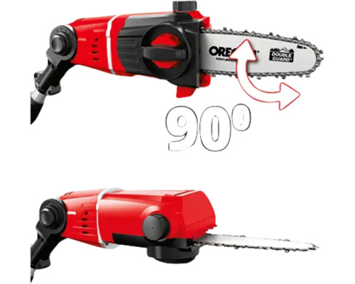 Accukettingzaag met een 90 graden draaibare kop