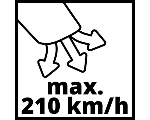 Maximale luchtsnelheid van 210 kilometer per uur