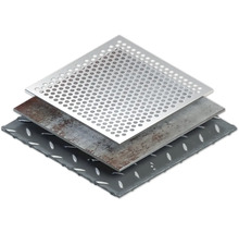 Afbeelding van geperforeerde plaat, staalplaat en traanplaat