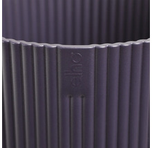 Gedetailleerde weergave van een paarse bloempot met het Elho-logo