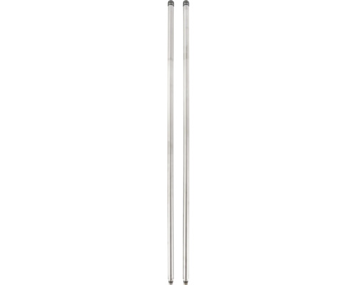 Twee ronde, zilverkleurige metalen staven