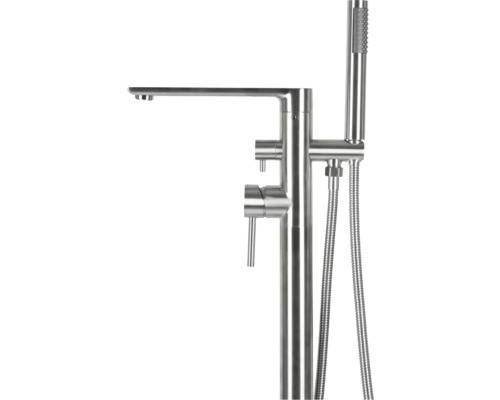 Vrijstaande badkraan van metaal met handdouche