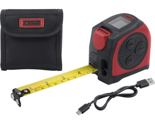 Digitale laserafstandsmeter met USB-kabel en tas