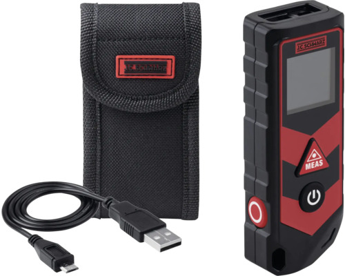 J.C. Schwarz laser afstandsmeter met tas en USB-kabel