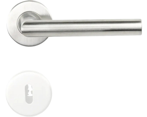 Roestvrijstalen deurkrukset met rozetten