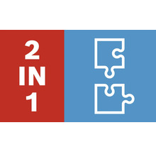 2 in 1 symbool voor combinatieproducten