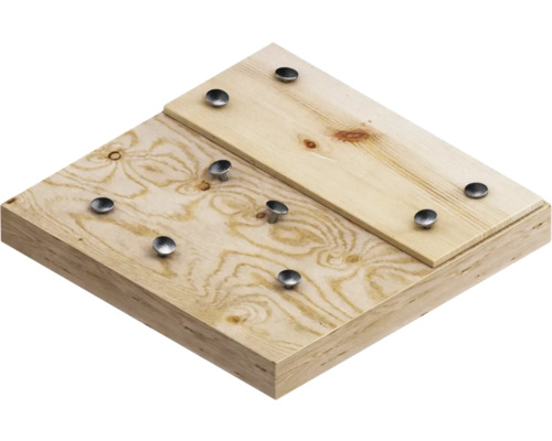 Houten plank met spijkers