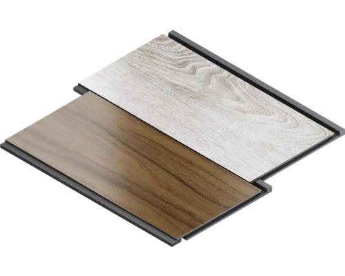 Twee vinylvloerpanelen met klikverbinding