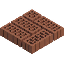 Meerdere bakstenen met gaten