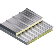 Gedetailleerde afbeelding van golfplaten met isolatie