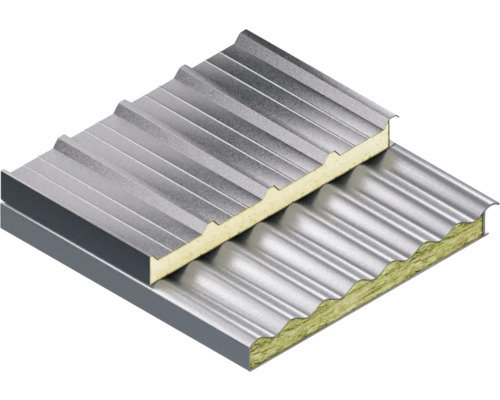 Sandwichpanelen met trapeziumprofiel en isolatie