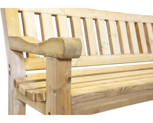 Detailweergave van een houten tuinbank