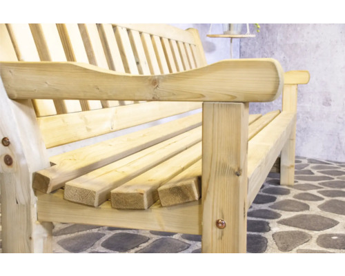 Houten tuinbank met armleuning