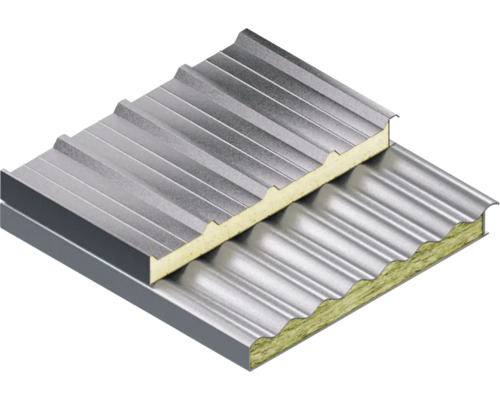 Dakpaneel met trapeziumprofiel en isolatie