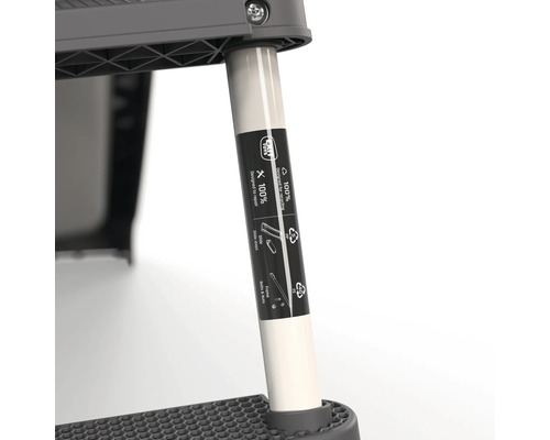 Detail van een opstap met instructies voor reparatie en recycling