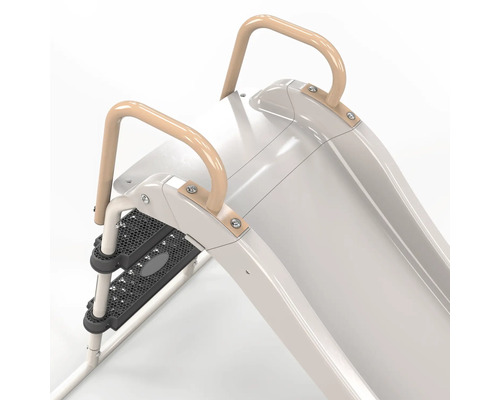 Kinderglijbaan met sporten en handgrepen