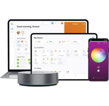 Smart Home bediening op laptop, tablet en smartphone