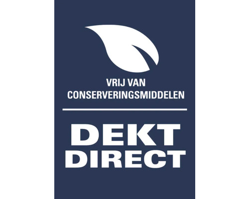 Symbool: Vrij van conserveringsmiddelen. Dekt direct.