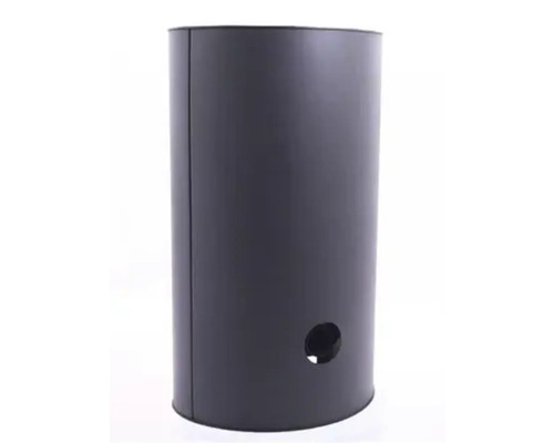 Metalen afvalbak met gat