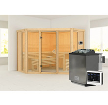 Sauna met saunakachel en saunabediening
