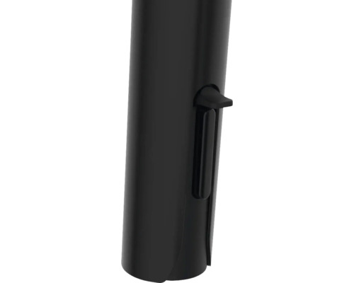 Detailopname van een zwarte container met sluiting