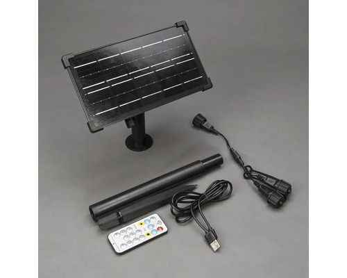 Zonnepaneel, grondspies, kabels en afstandsbediening