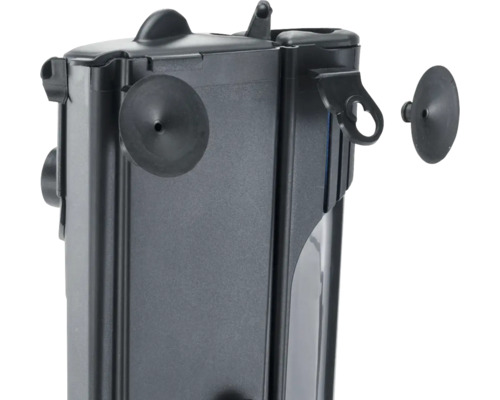 Aquarium buitenfilter met zuignappen voor bevestiging