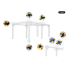 STARX Paalverbinder 3-weg 90x90 mm zwart