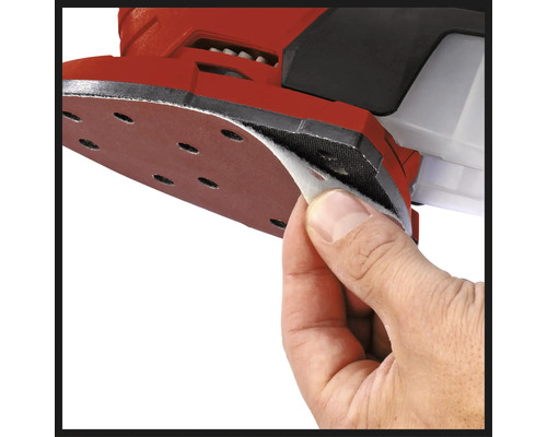 Eenhandige multischuurmachine waarbij schuurpapier met de hand wordt vervangen