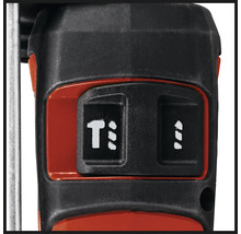 Detailopname van een decoupeerzaag met schakelaars voor het instellen van het aantal pendelbewegingen