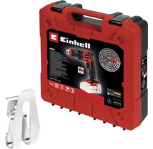 Einhell TE-DY 18 Li-Solo gipsplaatschroevendraaier in rode gereedschapskoffer met riemclip