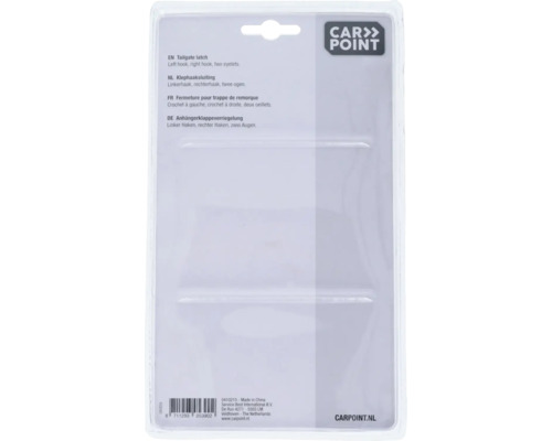 Klephaaksluiting met linkerhaak, rechterhaak en twee ogen