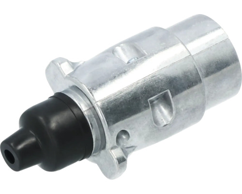 Metalen aanhangerstekker met zwarte rubberen tule