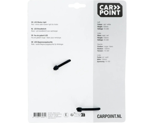 LED breedtelicht rood wit voor aanhanger