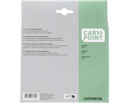 Carpoint cylinderslot voor aanhangerkoppelingen met een diameter van 50 mm