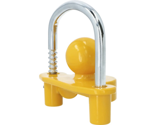 Geel diefstalbeveiligingsapparaat met verstelbare metalen beugel