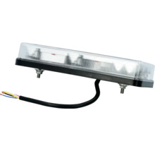 LED-waarschuwingslamp met zwarte behuizing en transparante lampenkap