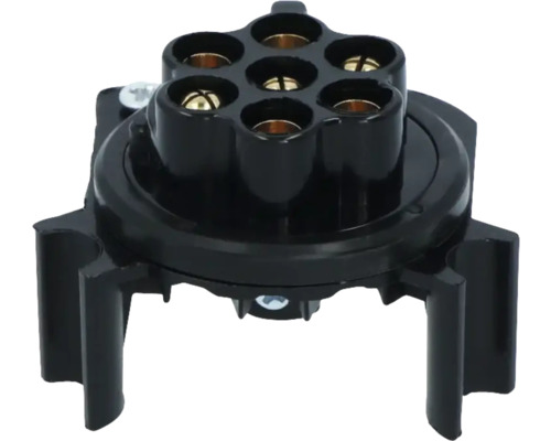 Zevenpolige aanhangercontactdoos voor het verbinden van aanhangers met voertuigen.