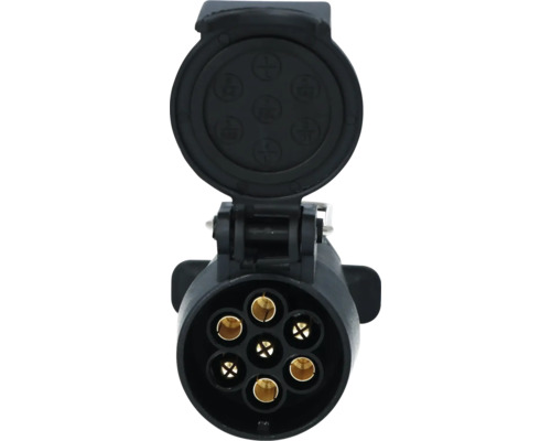 Connector met zevenpolige stekker en klapdeksel