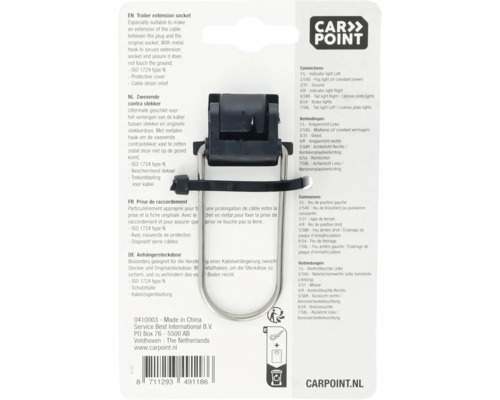 Aanhangercontactdoosbeugel met metalen beugel voor het verlengen van de kabel tussen stekker en originele contactdoos