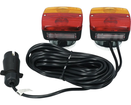 Set van twee aanhangerlampen met kabel en stekker