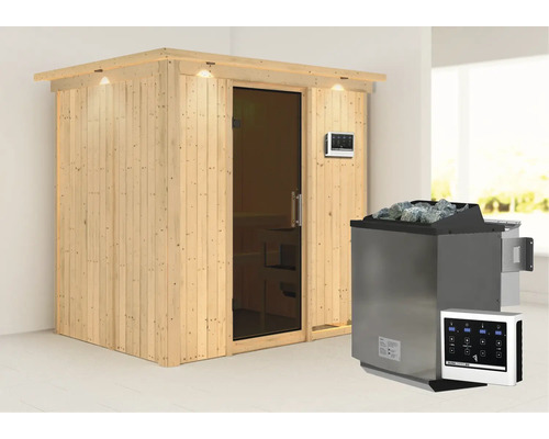 Sauna met saunakachel en bediening