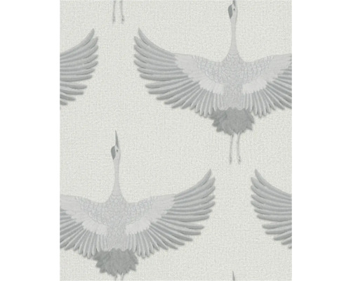 MARBURG Vliesbehang 34530 Kumano kraanvogels wit Behang met kraanvogelmotief