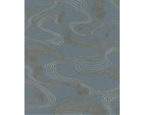 MARBURG Vliesbehang 34538 Kumano abstract blauw Behang met kronkelend lijnenpatroon