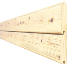 Twee houten blokhutplanken