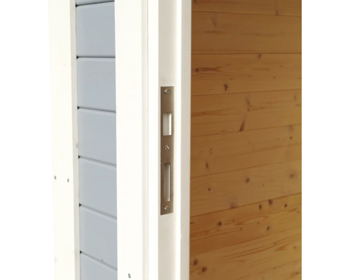 Detailopname van een houten deur met slotgrendel