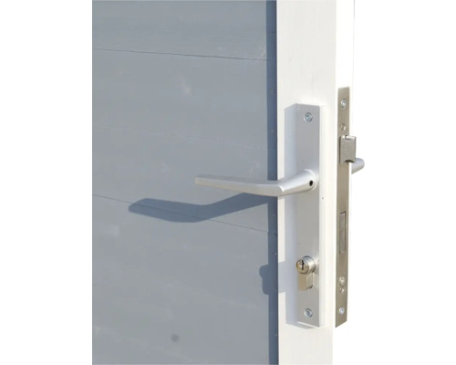 Close-up van een deur met deurklink en slot