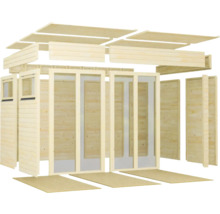 Onderdelen van een houten tuinhuis